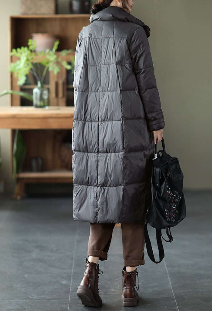 Mid-Length Stand Collar Padded Coat