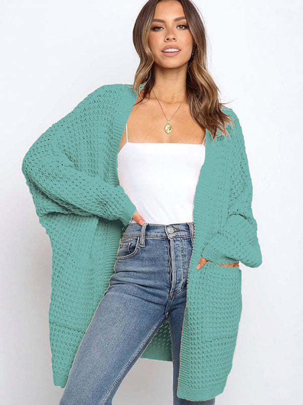 Loose Solid Color Sweater Outerwear