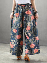 Elastic Waist Design Oversize Printed Harem Jean Pants