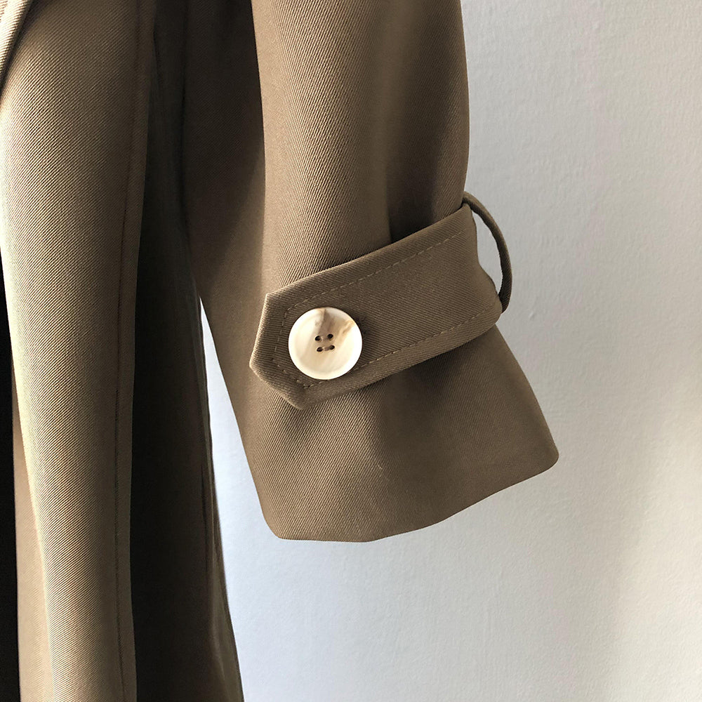 Windbreaker 2-Piece Suit Temperament Loose Belted Jacket