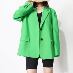 Classic Loose Solid Color Blazer Outwear