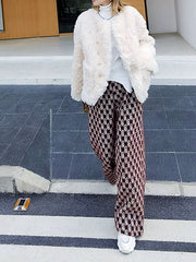 Women Loose Wide Leg Printed Casual Pants