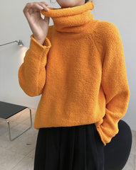 Women High Neck Pullover Casual Sweater