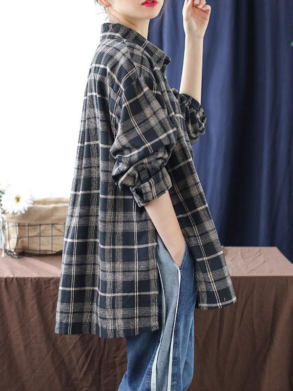 Vintage Plaid Loose Shirt