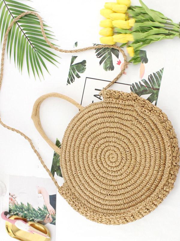 Solid Round Shape Hand-weaving Dual Bag