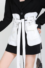 Women Retro Contrast Color Waist Coat