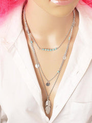 Sequined Alloy&Turquoise Necklaces