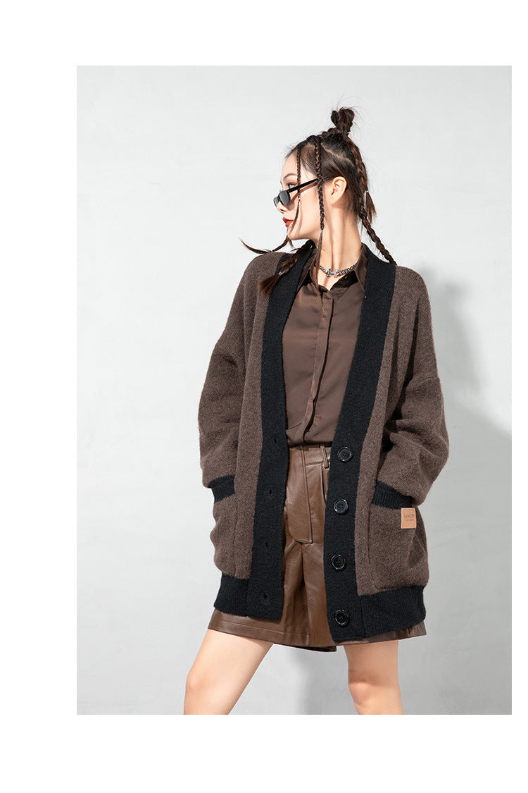 Urban Loose Solid Color Knitted Outwear