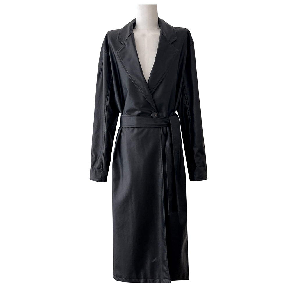 Ladies Solid Color Casual Long  Coat