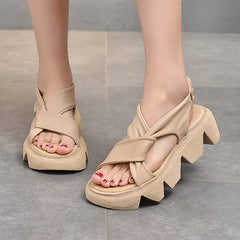 Retro Platform Platform Open Toe Casual Wedge Sandals