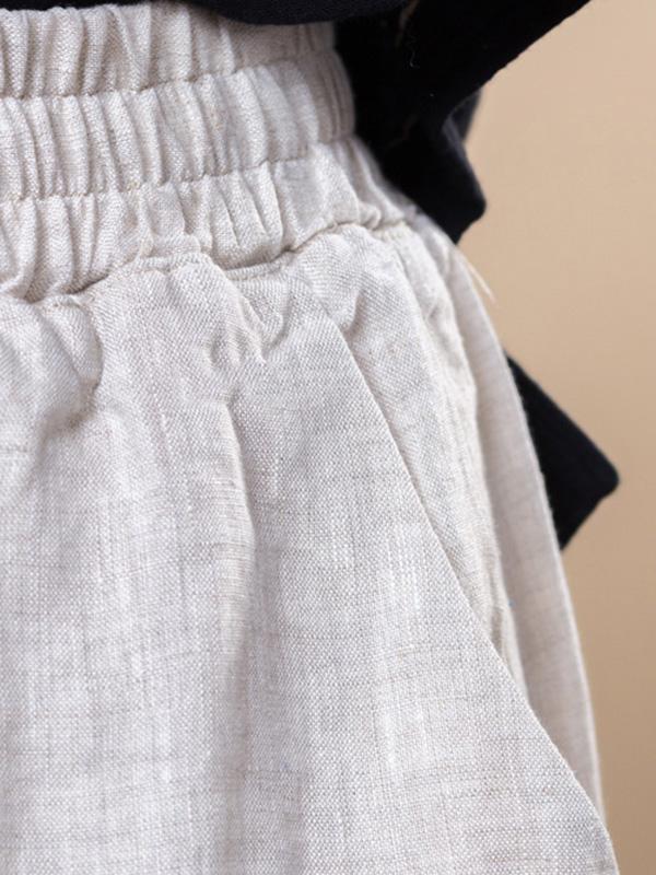 Vintage Linen Drape Wide Leg Pants