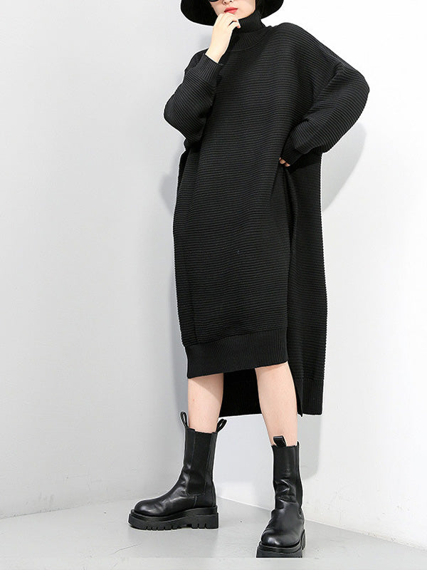 Women Pullover Solid Color Casual Dress