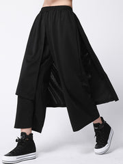 Casual False Two Solid Empire Capri-Pants Bottoms