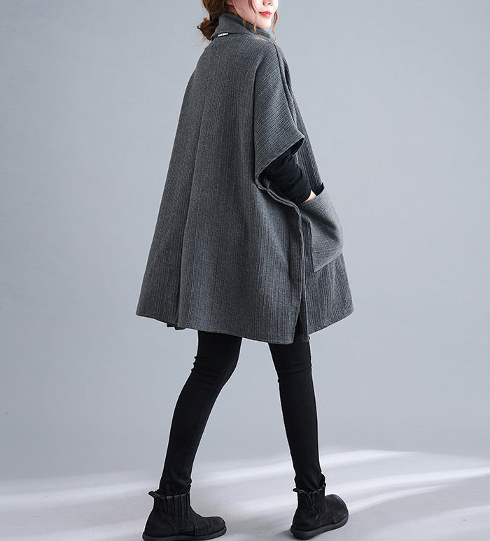 Loose Casual Turtleneck Bat Sleeve Outwear