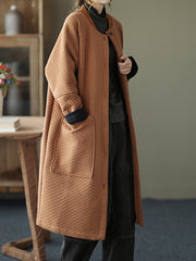 Women Retro Stand Collar Casual Coat