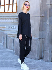 Loose Solid Pocket Zipper Overall Pants