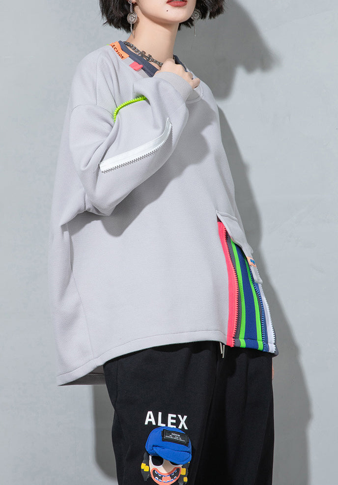 Women's Stitching Printed Long Sleeve Sweatshirt