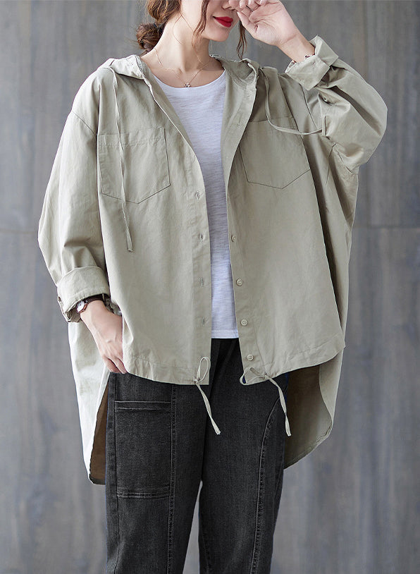 Loose Irregular Hooded Cardigan Outwear