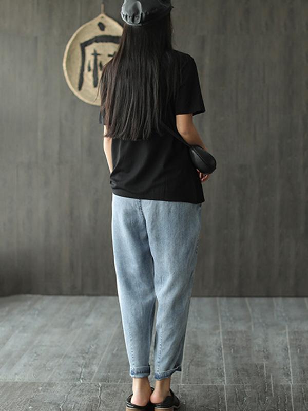 Loose Simple Comfortable Jean Harem Pants