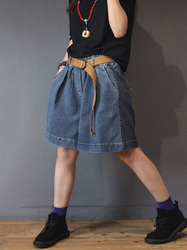 Fashion Plus Size Loose Denim Shorts Pants