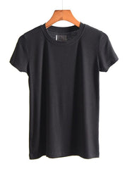 Solid Color Round Neck T-Shirt