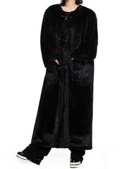 Black Solid Thick Long Coat