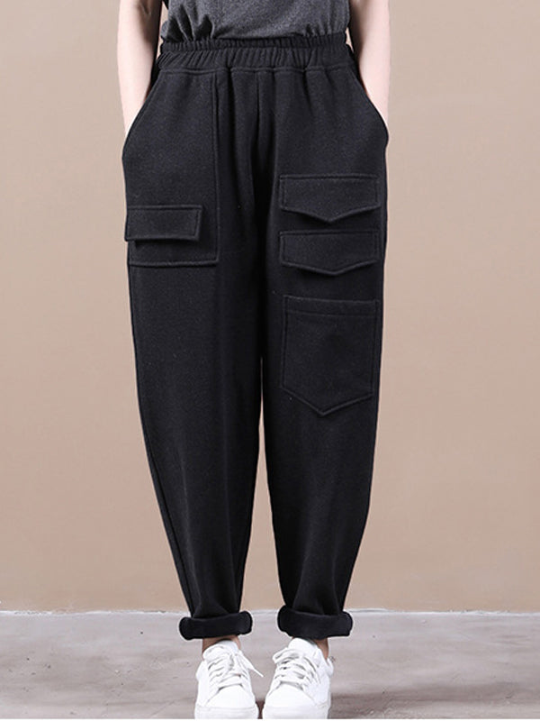 Women Loose Plus Velvet Thick Casual Pants