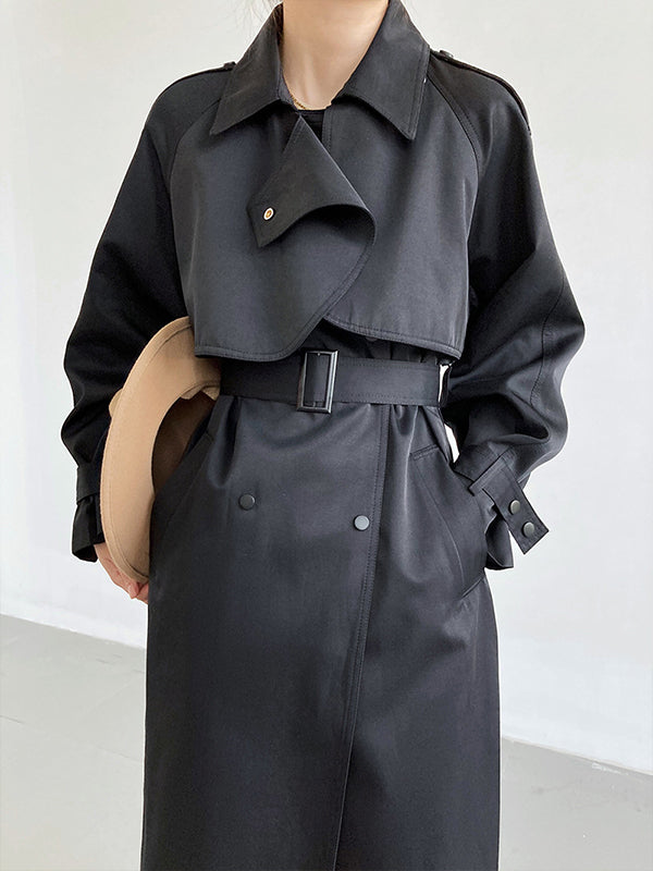 Casual Mid-Length Coat With Belt