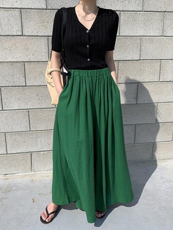 Loose Wide-leg Linen Pants