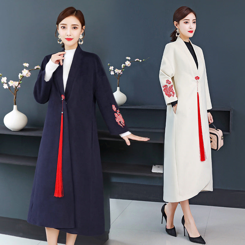 Retro Oriental Charm Solid Color Tang Suit  Overcoat