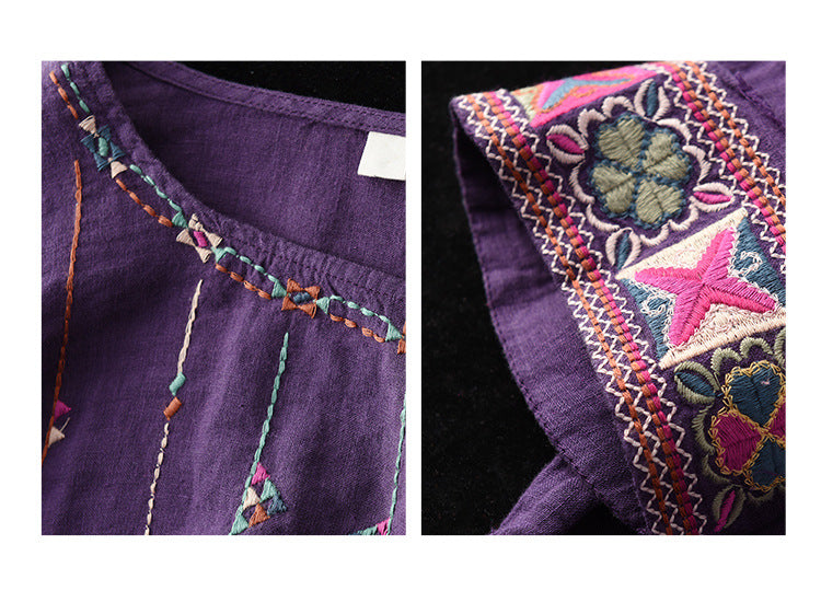 Retro Loose Embroidered T-Shirt