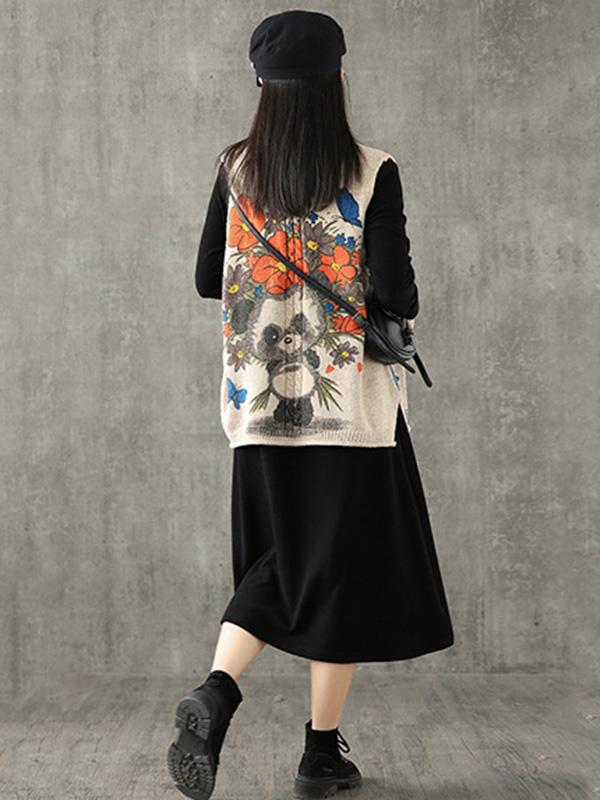 Vintage Loose Print Vest