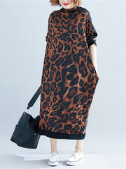 Loose Leopard Printed Maxi Dress