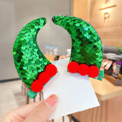 1Pair Christmas Sequined Hair Clip