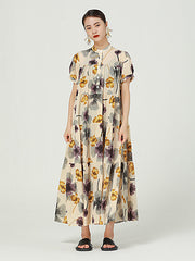 Floral Printed Casual Simple Maxi Dress