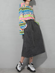 A-line Casual Summer Denim Skirt