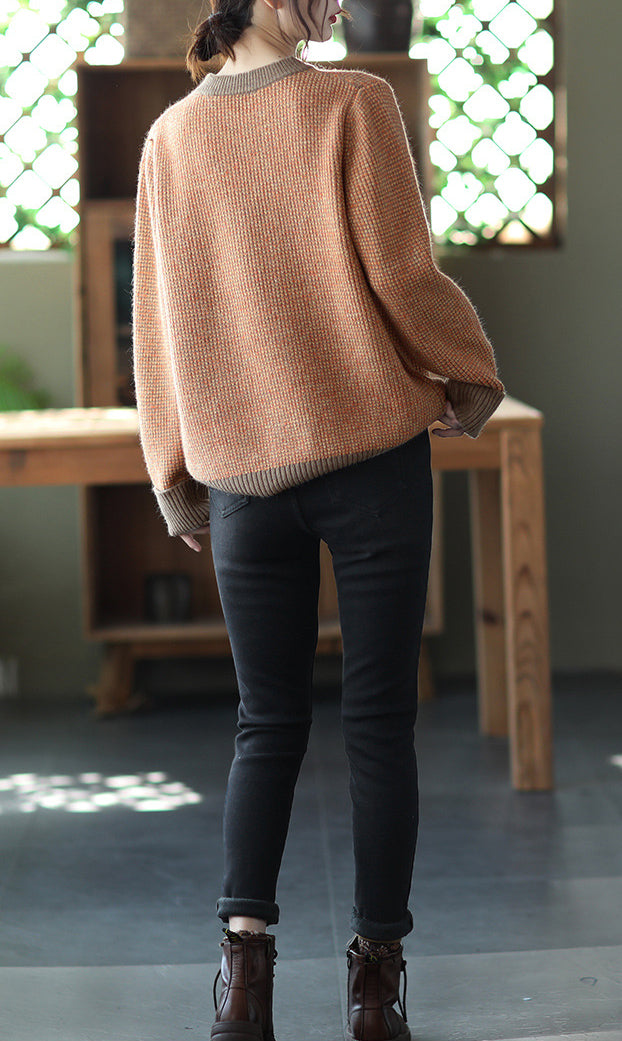 Solid Color Loose Pullover Sweater