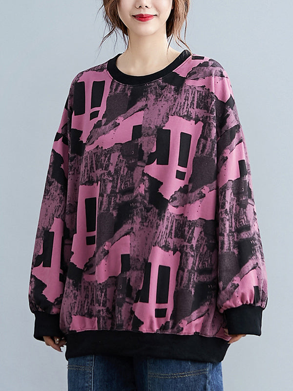 Women Loose Printed Sweater