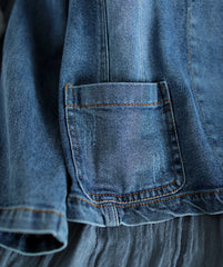 Vintage V-Neck Denim Loose Coat