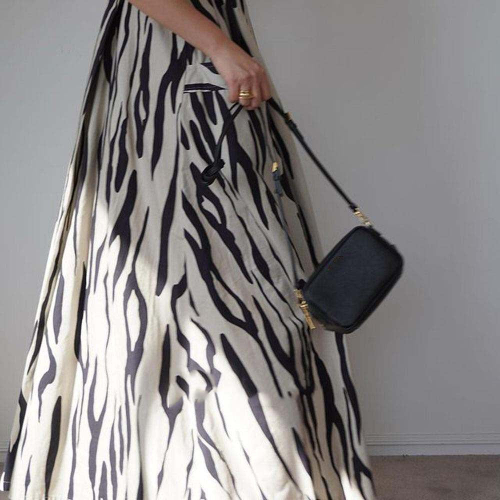 Irregular Print V-neck Sleeveless Dress