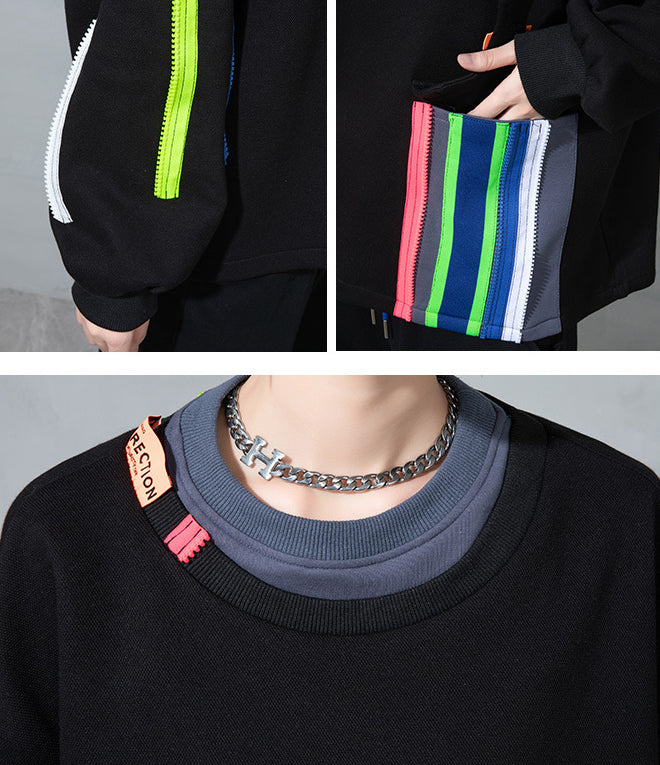 Women's Stitching Printed Long Sleeve Sweatshirt