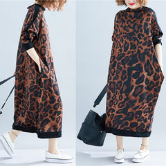 Loose Leopard Printed Maxi Dress