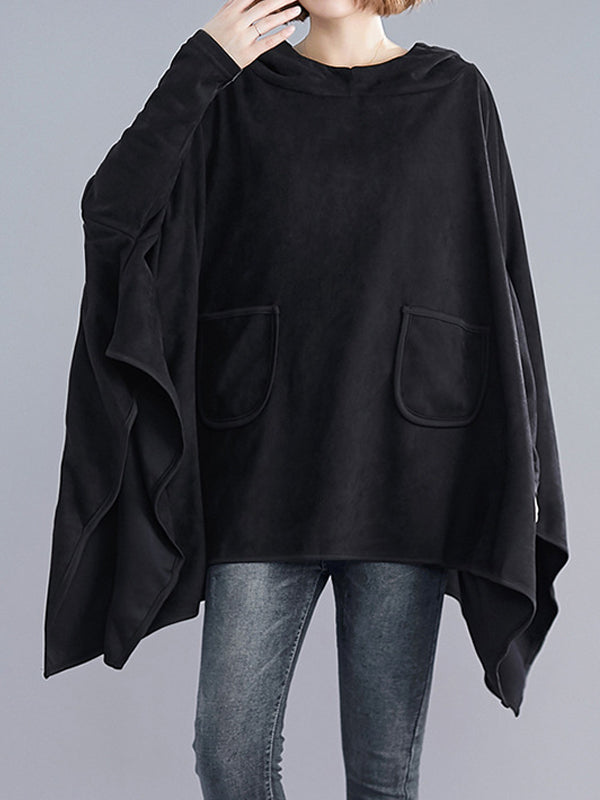 Women Loose Shawl Hooded Sweatshirt