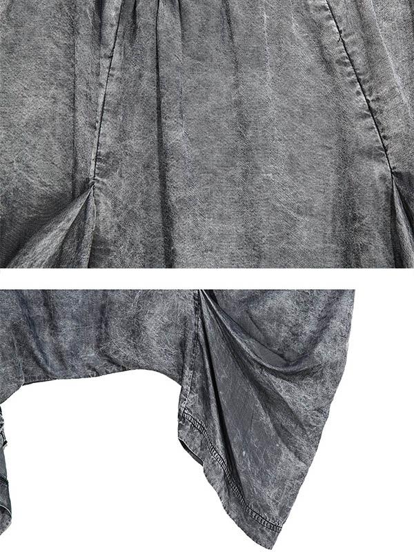 Loose Cropped Pleated High-Waist Harem Pants