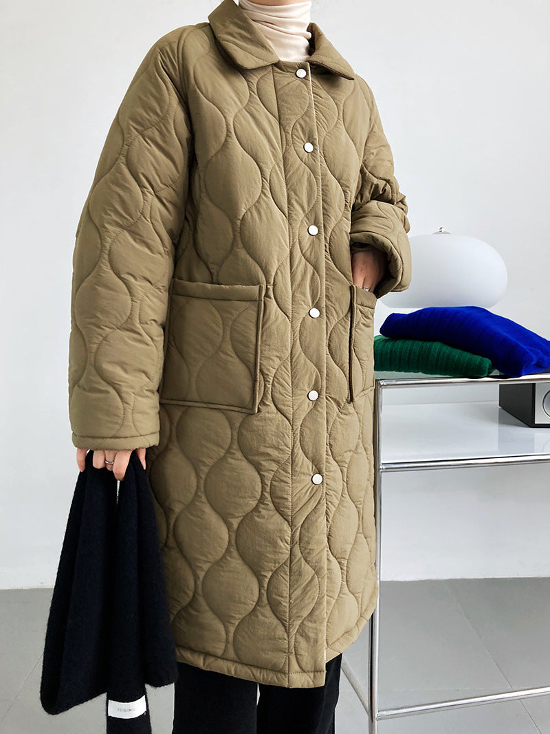 Leisure Long Rhombus Loose Coat