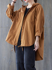 Loose Irregular Hooded Cardigan Outwear