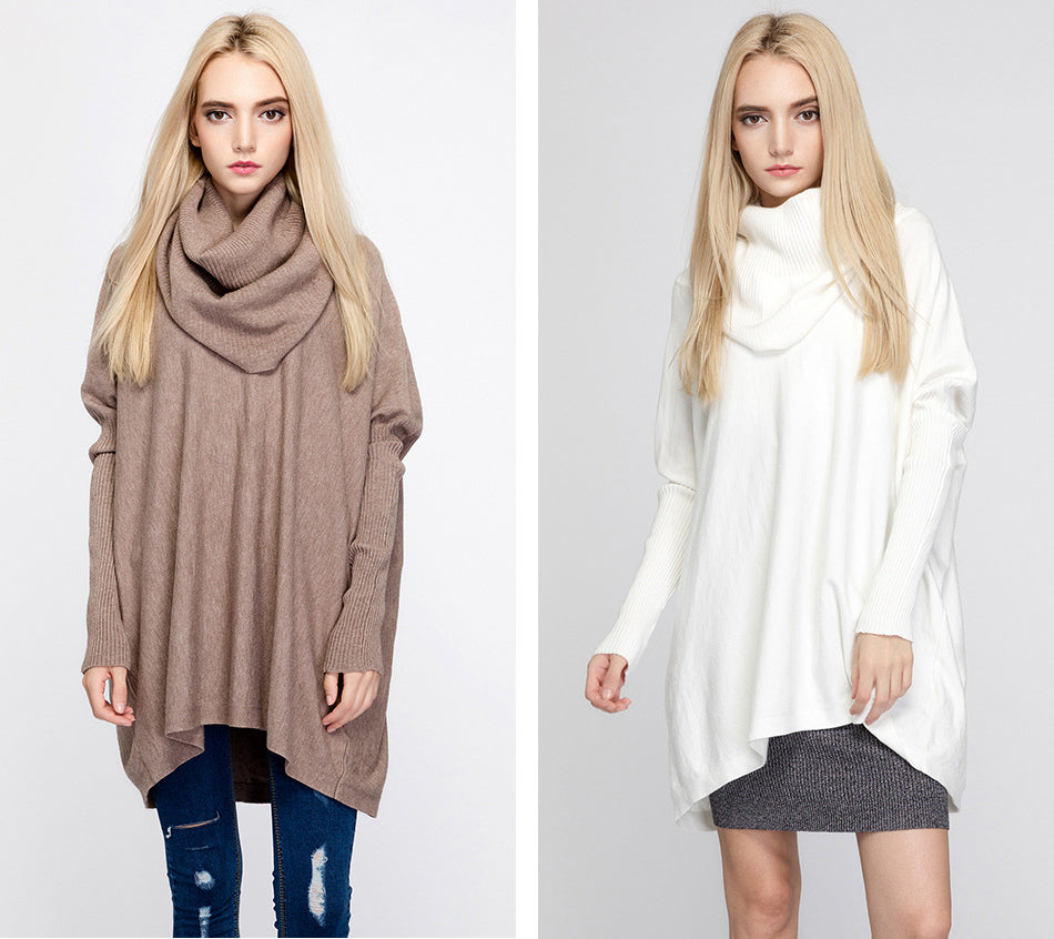 Loose Solid Color Turtleneck Pullover Sweater