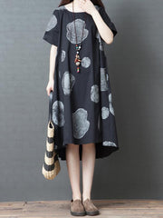 Casual Polka Printed Long Dress