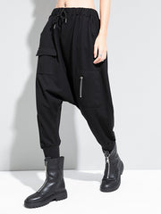 Women Solid Color Loose Casual Pants