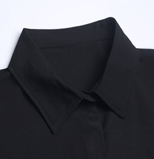 Stitching Lace Irregular Shirt Dress